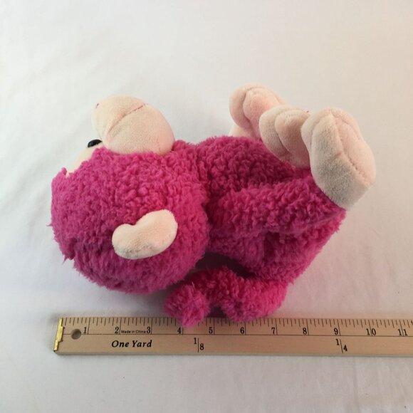 Inter-American Pink Monkey 9" Plush Stuffed Animal Toy Sherpa Fur Ape Chimpanzee - Picture 9 of 9